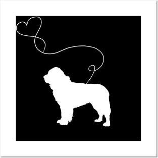 dog cute golden retriever heart Posters and Art